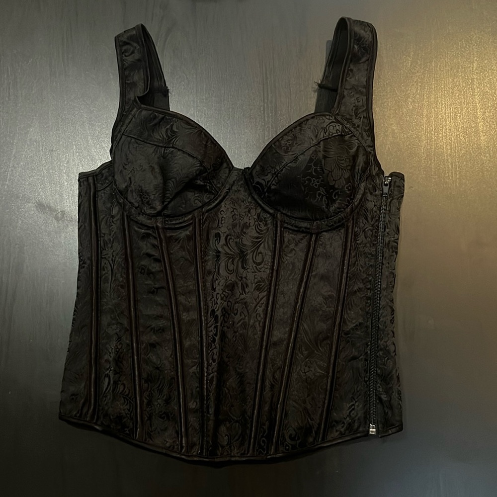 Black paisley corset top